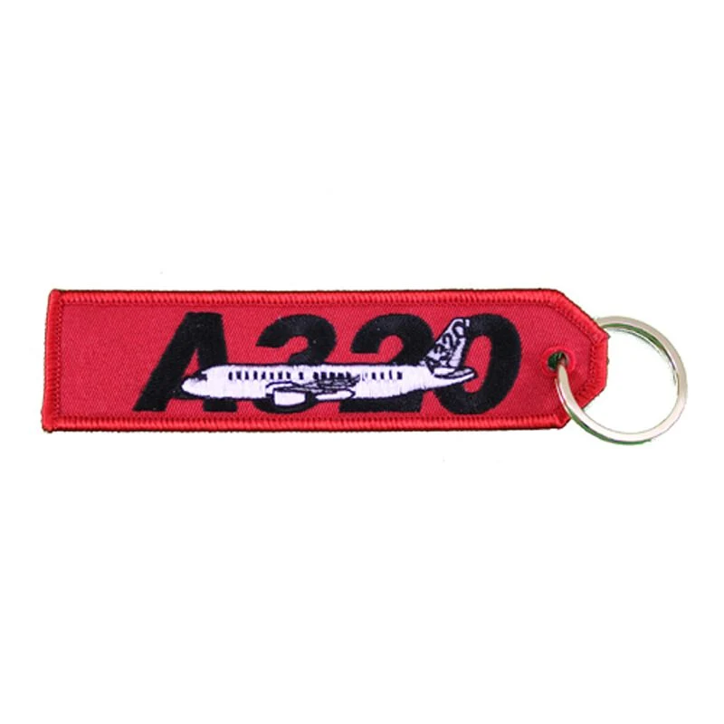 Customized Embroidery Patches Key Tag Strap Fabric Key Chain with Embroidery Logo